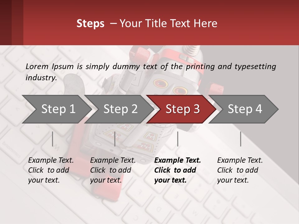 A Robot Keychain Sitting On Top Of A Keyboard PowerPoint Template