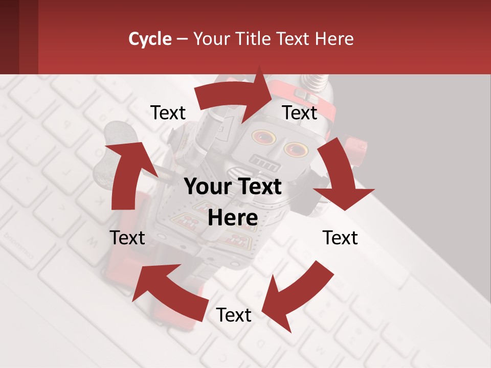 A Robot Keychain Sitting On Top Of A Keyboard PowerPoint Template