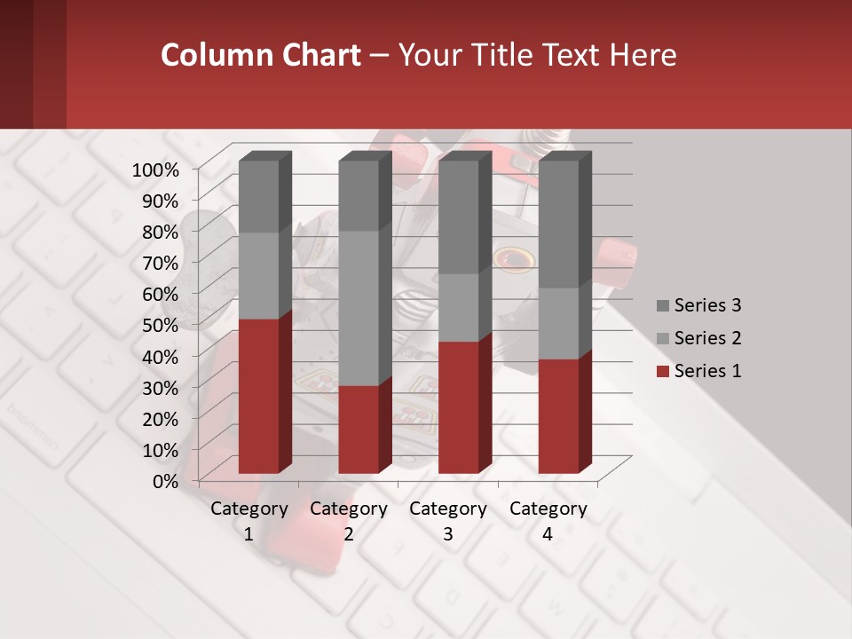 A Robot Keychain Sitting On Top Of A Keyboard PowerPoint Template