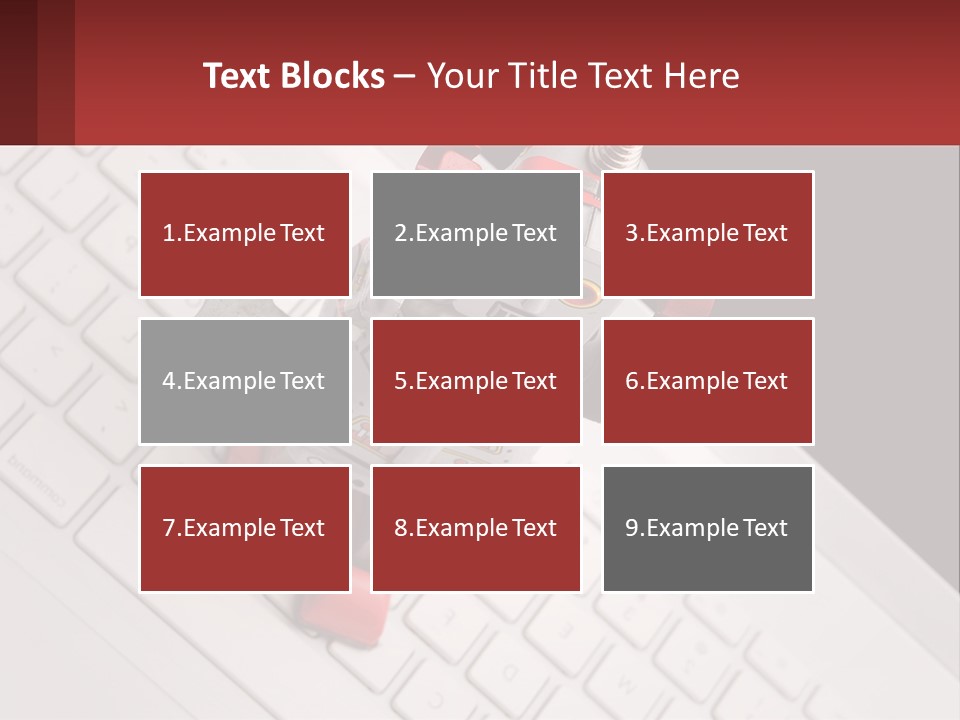 A Robot Keychain Sitting On Top Of A Keyboard PowerPoint Template