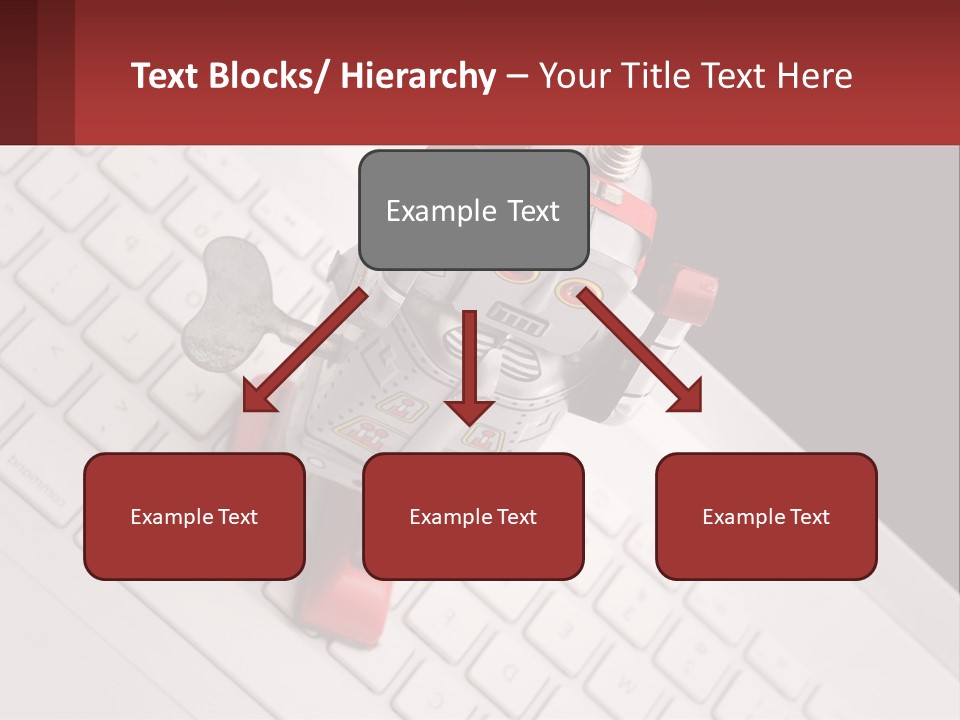A Robot Keychain Sitting On Top Of A Keyboard PowerPoint Template