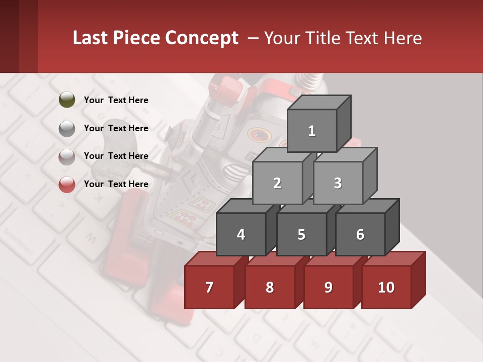 A Robot Keychain Sitting On Top Of A Keyboard PowerPoint Template