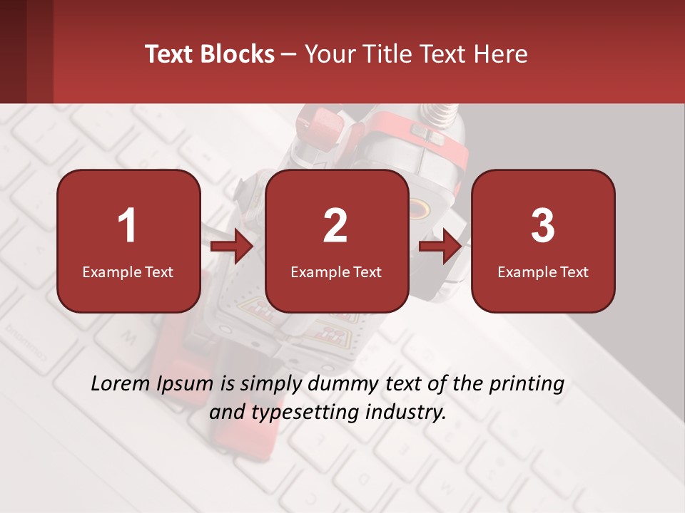 A Robot Keychain Sitting On Top Of A Keyboard PowerPoint Template