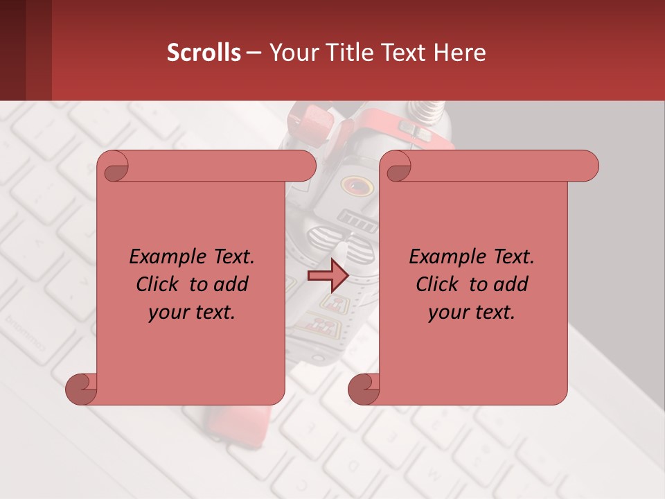 A Robot Keychain Sitting On Top Of A Keyboard PowerPoint Template