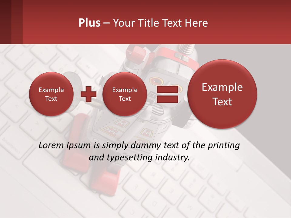 A Robot Keychain Sitting On Top Of A Keyboard PowerPoint Template