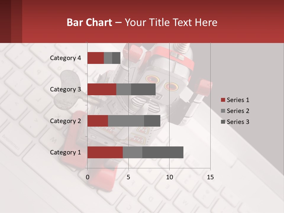 A Robot Keychain Sitting On Top Of A Keyboard PowerPoint Template