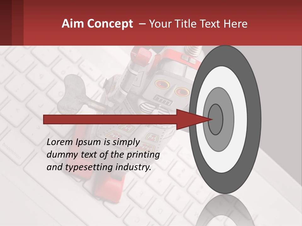 A Robot Keychain Sitting On Top Of A Keyboard PowerPoint Template