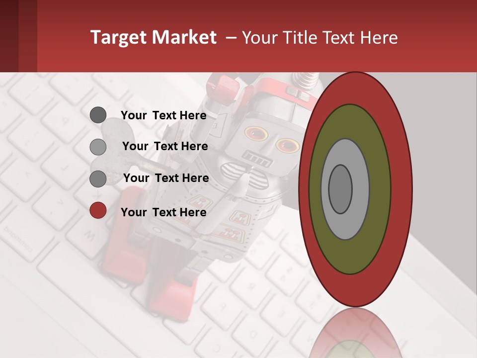 A Robot Keychain Sitting On Top Of A Keyboard PowerPoint Template