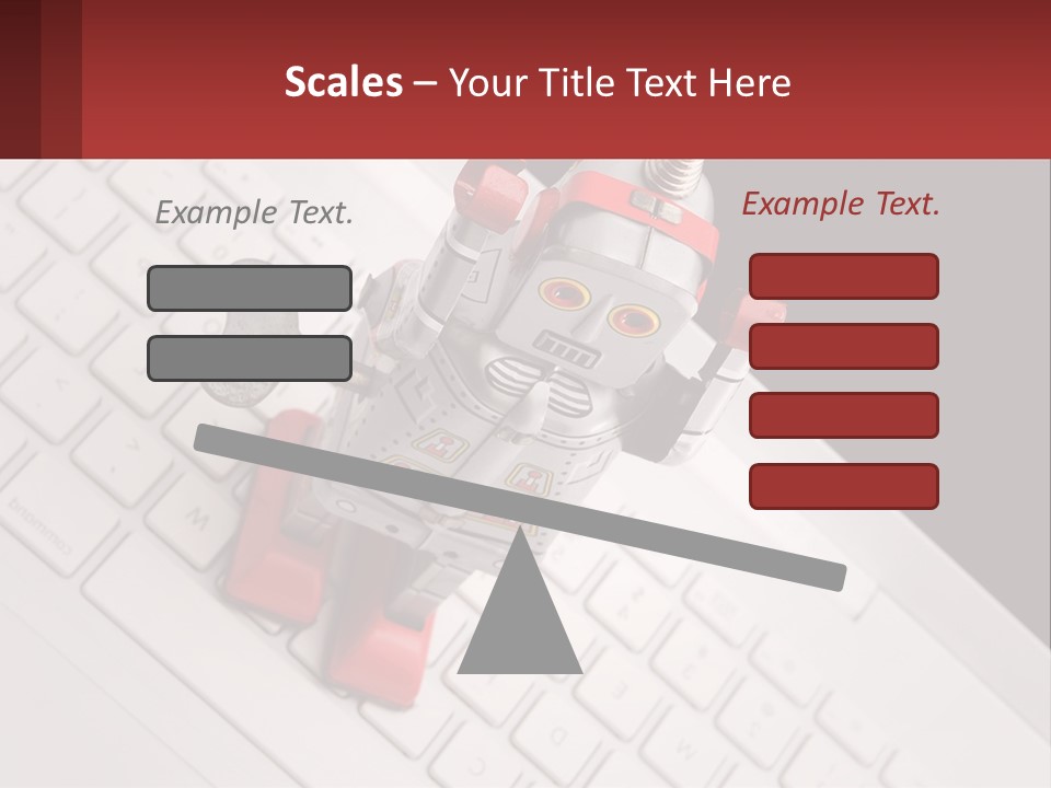 A Robot Keychain Sitting On Top Of A Keyboard PowerPoint Template