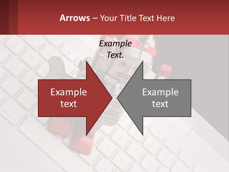 A Robot Keychain Sitting On Top Of A Keyboard PowerPoint Template