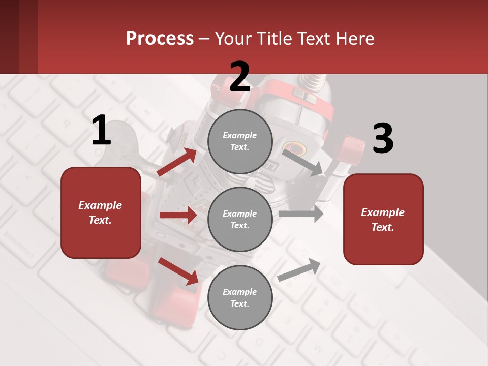 A Robot Keychain Sitting On Top Of A Keyboard PowerPoint Template