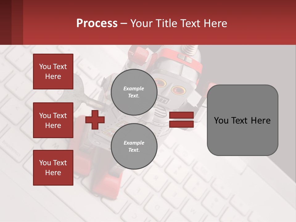 A Robot Keychain Sitting On Top Of A Keyboard PowerPoint Template