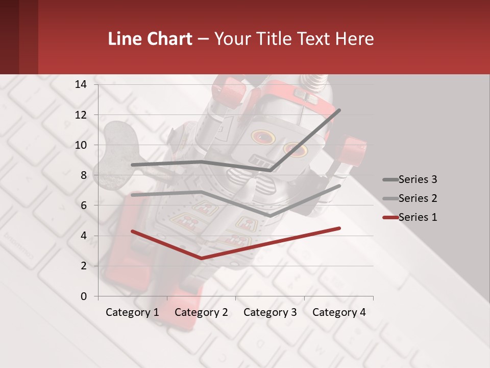 A Robot Keychain Sitting On Top Of A Keyboard PowerPoint Template