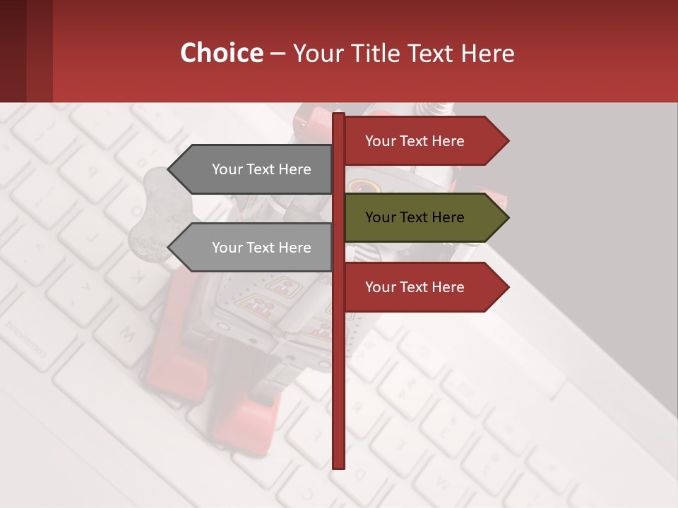 A Robot Keychain Sitting On Top Of A Keyboard PowerPoint Template