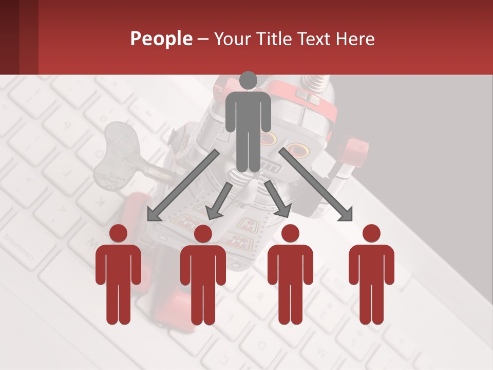 A Robot Keychain Sitting On Top Of A Keyboard PowerPoint Template