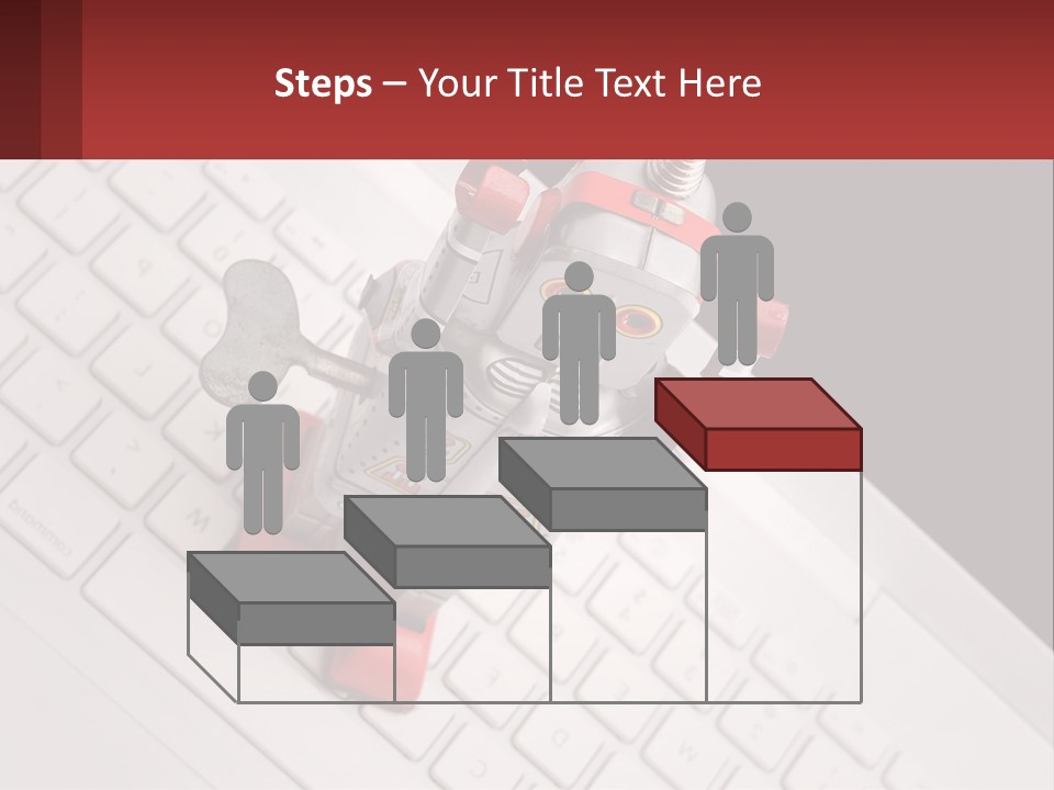 A Robot Keychain Sitting On Top Of A Keyboard PowerPoint Template