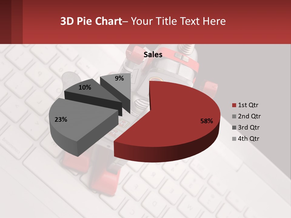 A Robot Keychain Sitting On Top Of A Keyboard PowerPoint Template