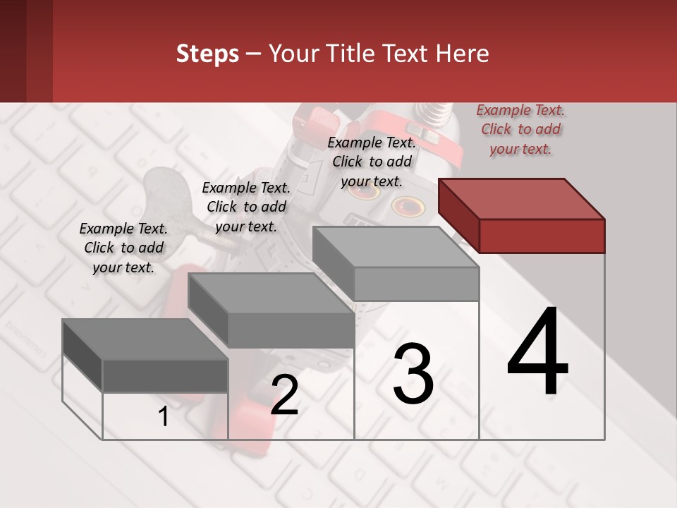 A Robot Keychain Sitting On Top Of A Keyboard PowerPoint Template