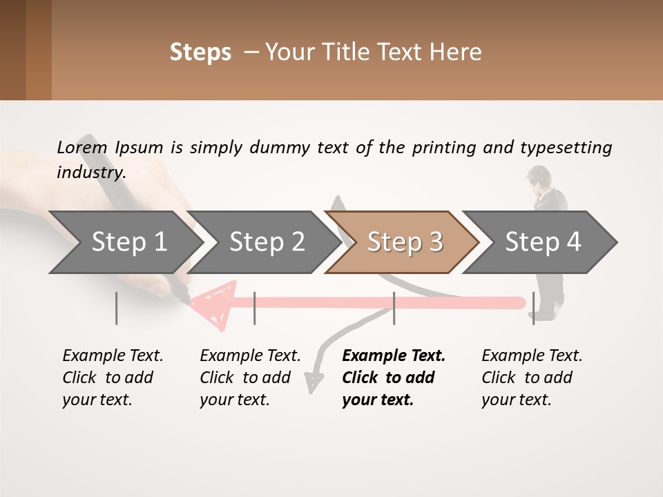 A Person Drawing A Red Arrow On A Piece Of Paper PowerPoint Template