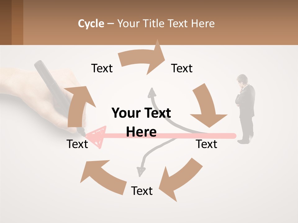 A Person Drawing A Red Arrow On A Piece Of Paper PowerPoint Template