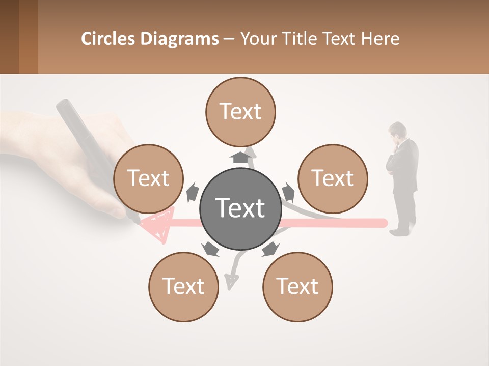 A Person Drawing A Red Arrow On A Piece Of Paper PowerPoint Template