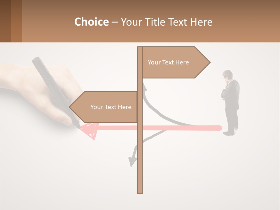 A Person Drawing A Red Arrow On A Piece Of Paper PowerPoint Template