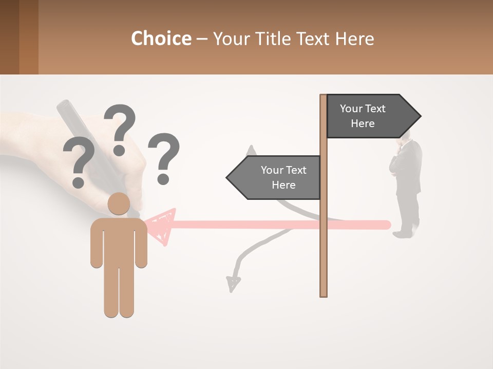 A Person Drawing A Red Arrow On A Piece Of Paper PowerPoint Template