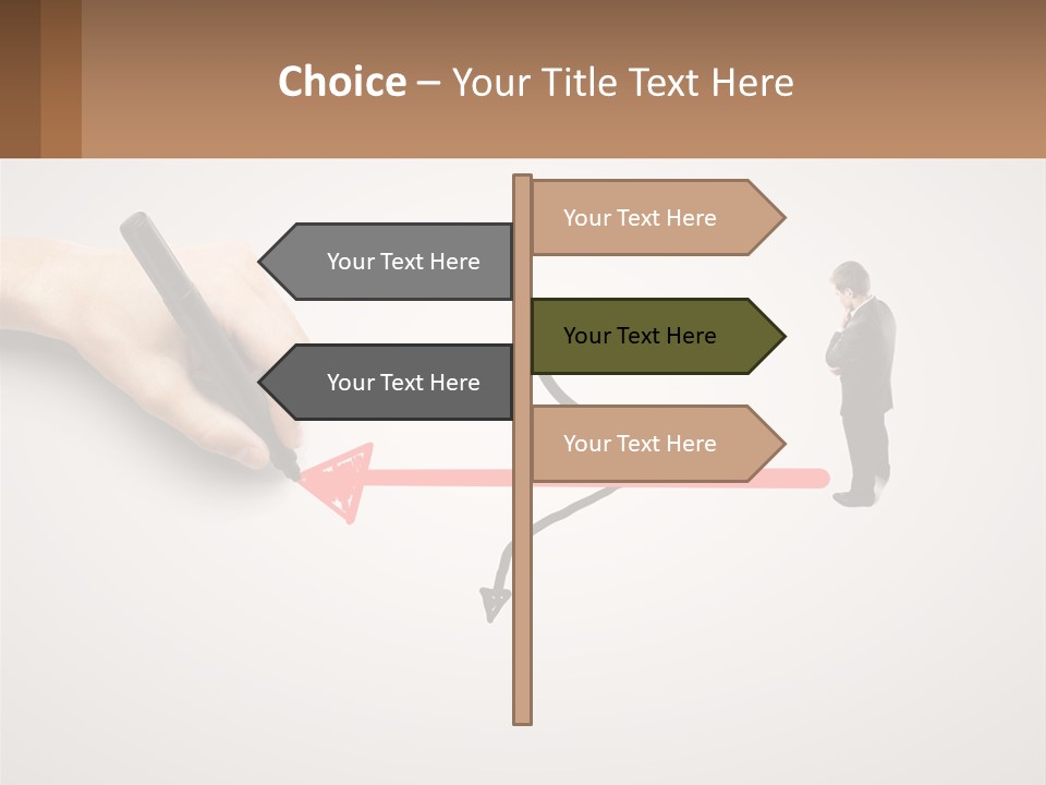 A Person Drawing A Red Arrow On A Piece Of Paper PowerPoint Template