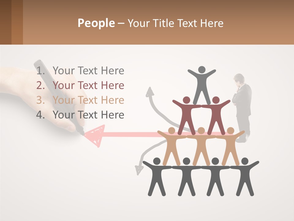 A Person Drawing A Red Arrow On A Piece Of Paper PowerPoint Template