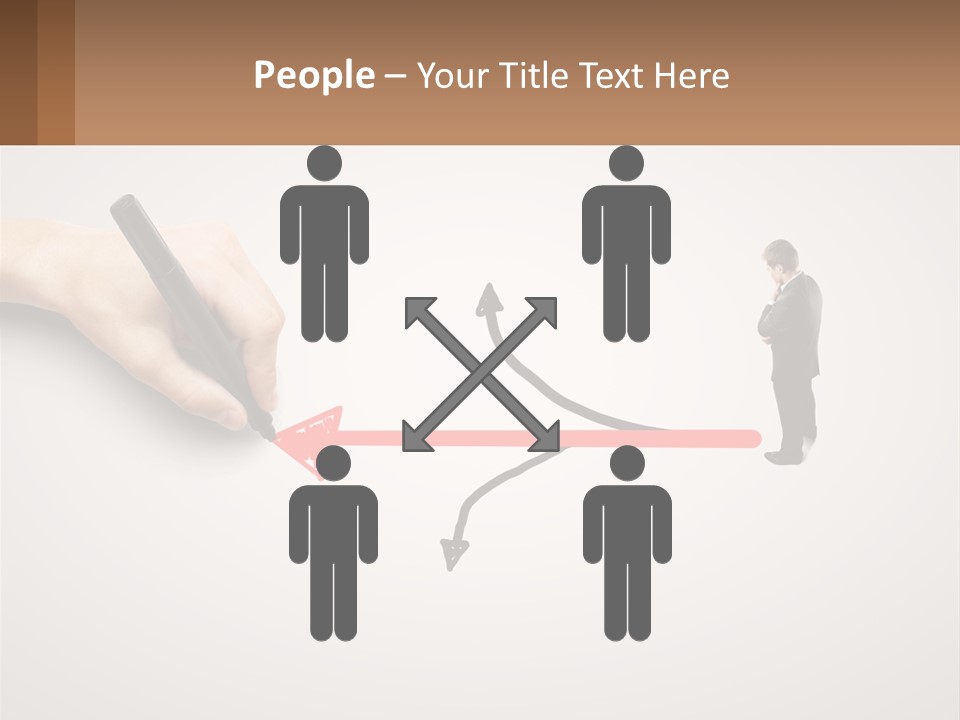 A Person Drawing A Red Arrow On A Piece Of Paper PowerPoint Template