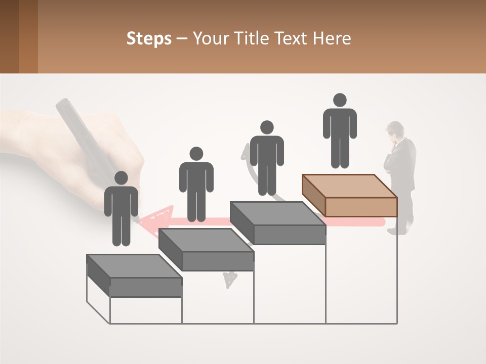 A Person Drawing A Red Arrow On A Piece Of Paper PowerPoint Template