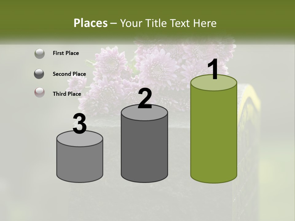 A Bunch Of Purple Flowers Sitting On Top Of A Cement Block PowerPoint Template