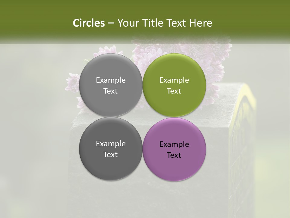 A Bunch Of Purple Flowers Sitting On Top Of A Cement Block PowerPoint Template