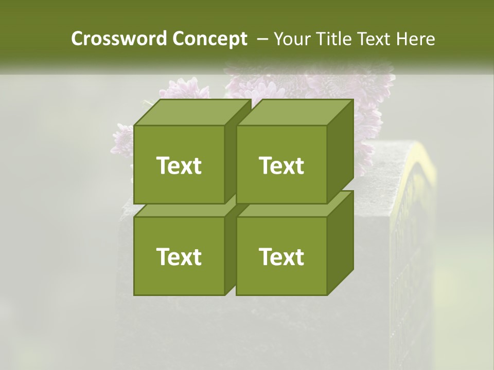 A Bunch Of Purple Flowers Sitting On Top Of A Cement Block PowerPoint Template