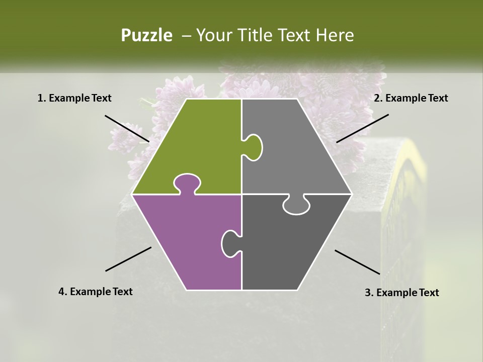 A Bunch Of Purple Flowers Sitting On Top Of A Cement Block PowerPoint Template