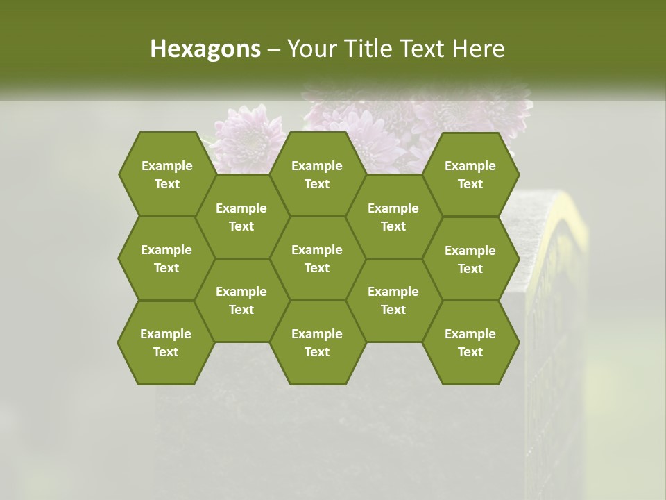 A Bunch Of Purple Flowers Sitting On Top Of A Cement Block PowerPoint Template