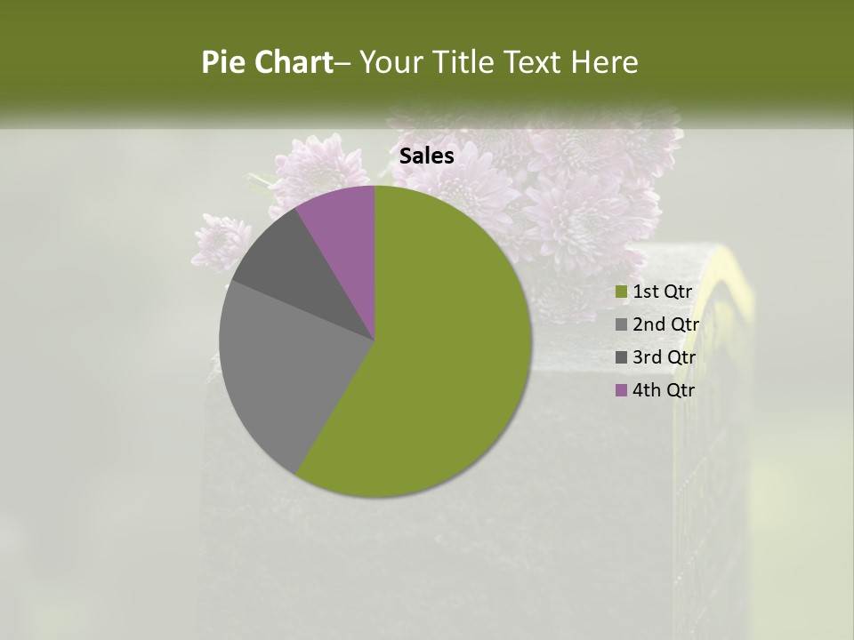 A Bunch Of Purple Flowers Sitting On Top Of A Cement Block PowerPoint Template