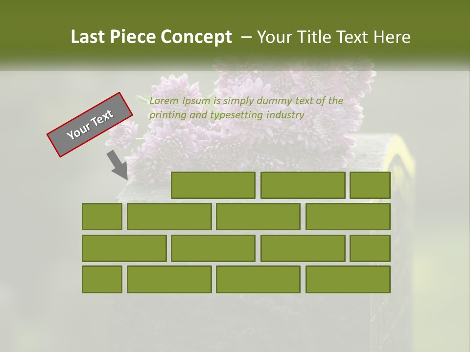 A Bunch Of Purple Flowers Sitting On Top Of A Cement Block PowerPoint Template