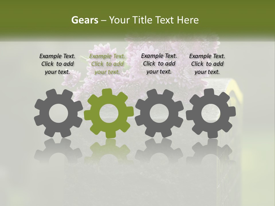 A Bunch Of Purple Flowers Sitting On Top Of A Cement Block PowerPoint Template