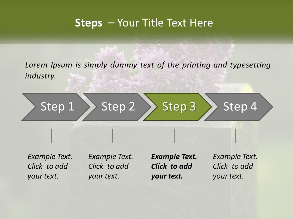 A Bunch Of Purple Flowers Sitting On Top Of A Cement Block PowerPoint Template