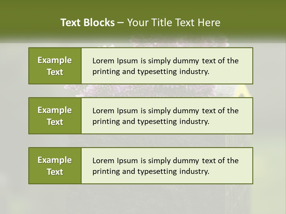 A Bunch Of Purple Flowers Sitting On Top Of A Cement Block PowerPoint Template