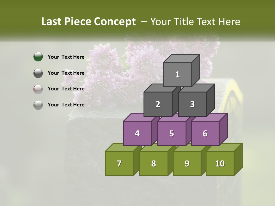 A Bunch Of Purple Flowers Sitting On Top Of A Cement Block PowerPoint Template