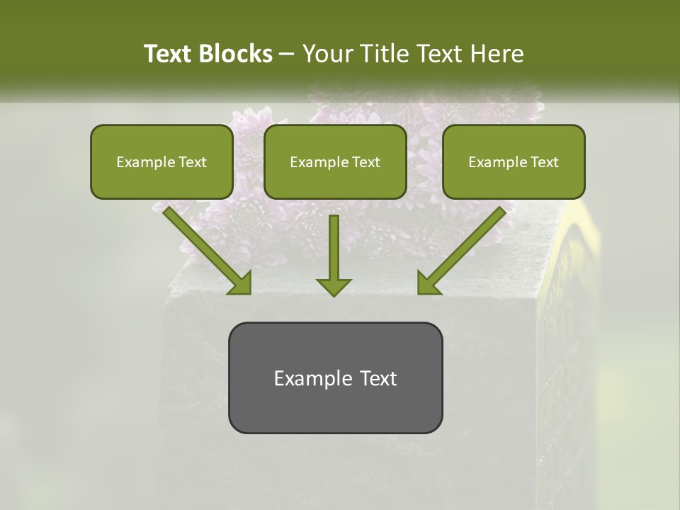 A Bunch Of Purple Flowers Sitting On Top Of A Cement Block PowerPoint Template