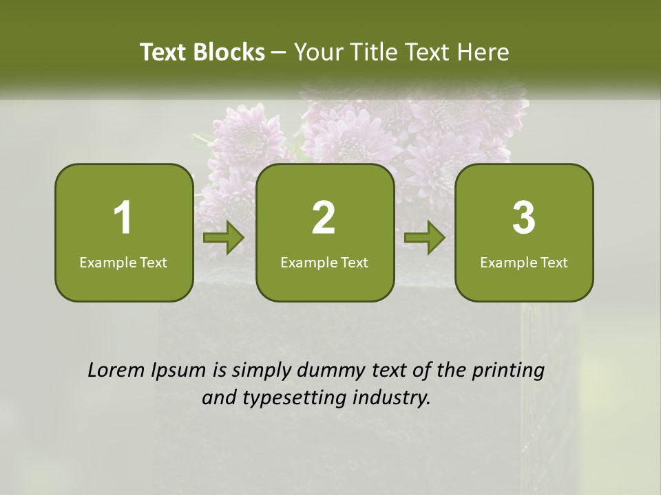 A Bunch Of Purple Flowers Sitting On Top Of A Cement Block PowerPoint Template