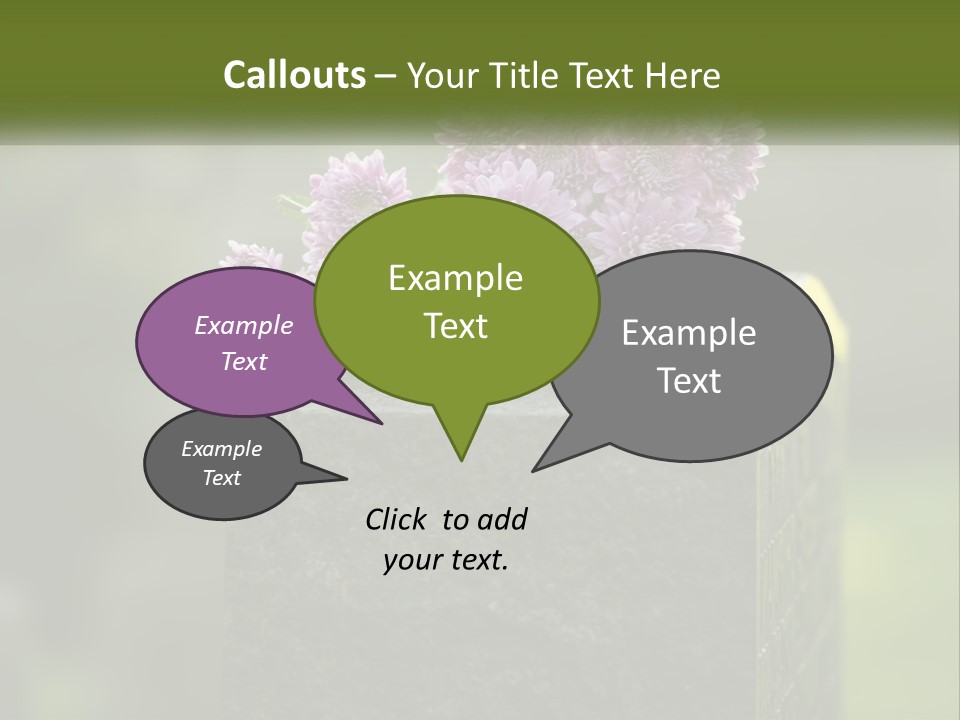 A Bunch Of Purple Flowers Sitting On Top Of A Cement Block PowerPoint Template