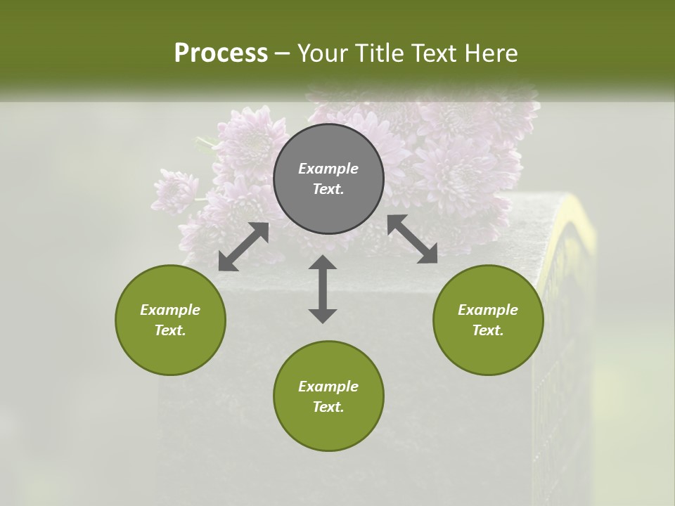 A Bunch Of Purple Flowers Sitting On Top Of A Cement Block PowerPoint Template