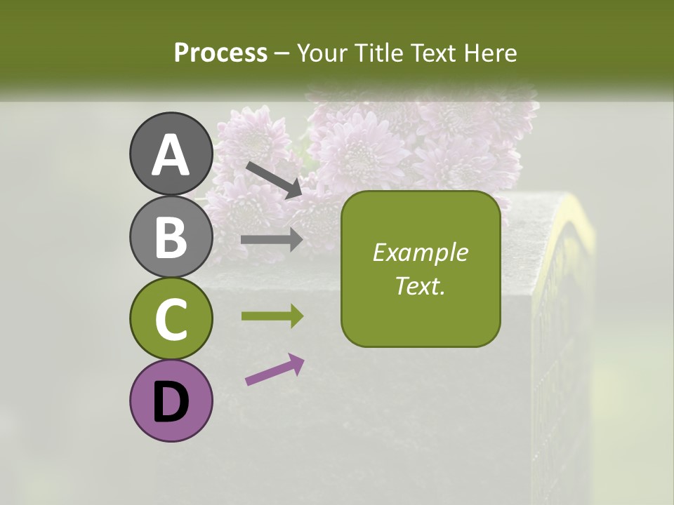 A Bunch Of Purple Flowers Sitting On Top Of A Cement Block PowerPoint Template