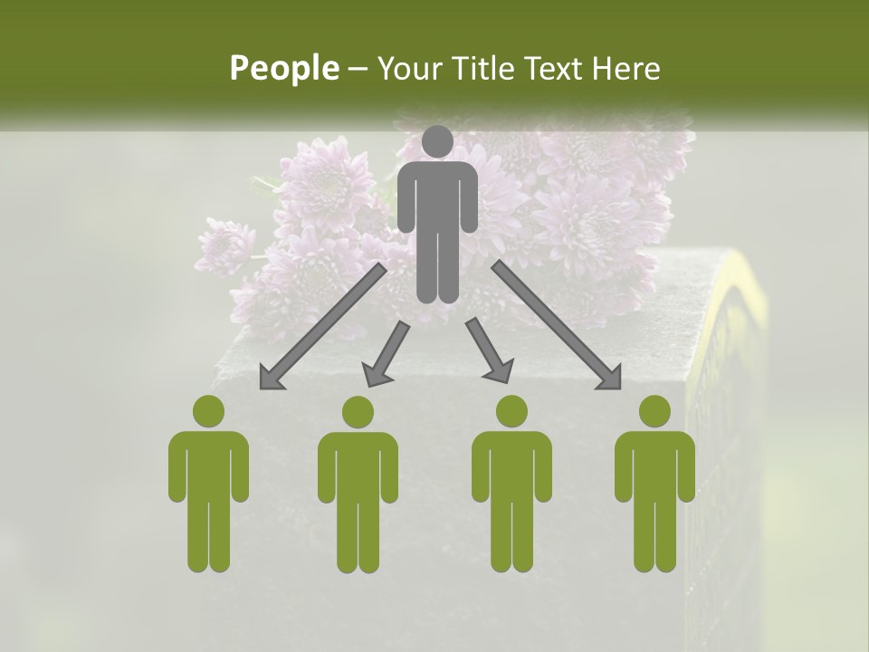 A Bunch Of Purple Flowers Sitting On Top Of A Cement Block PowerPoint Template