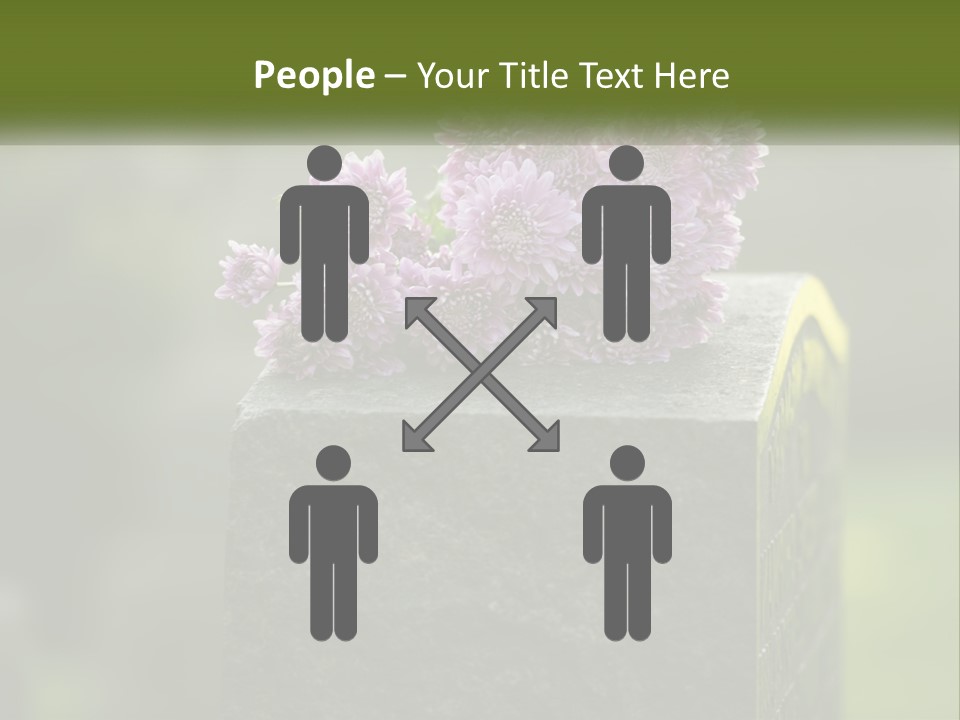 A Bunch Of Purple Flowers Sitting On Top Of A Cement Block PowerPoint Template