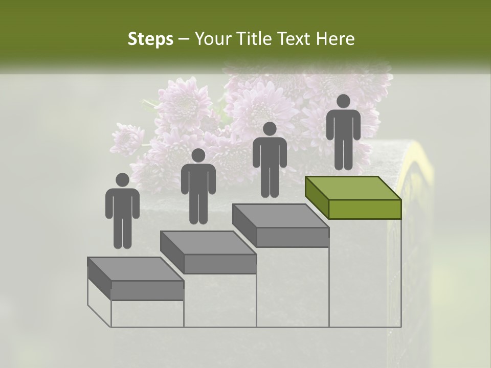 A Bunch Of Purple Flowers Sitting On Top Of A Cement Block PowerPoint Template